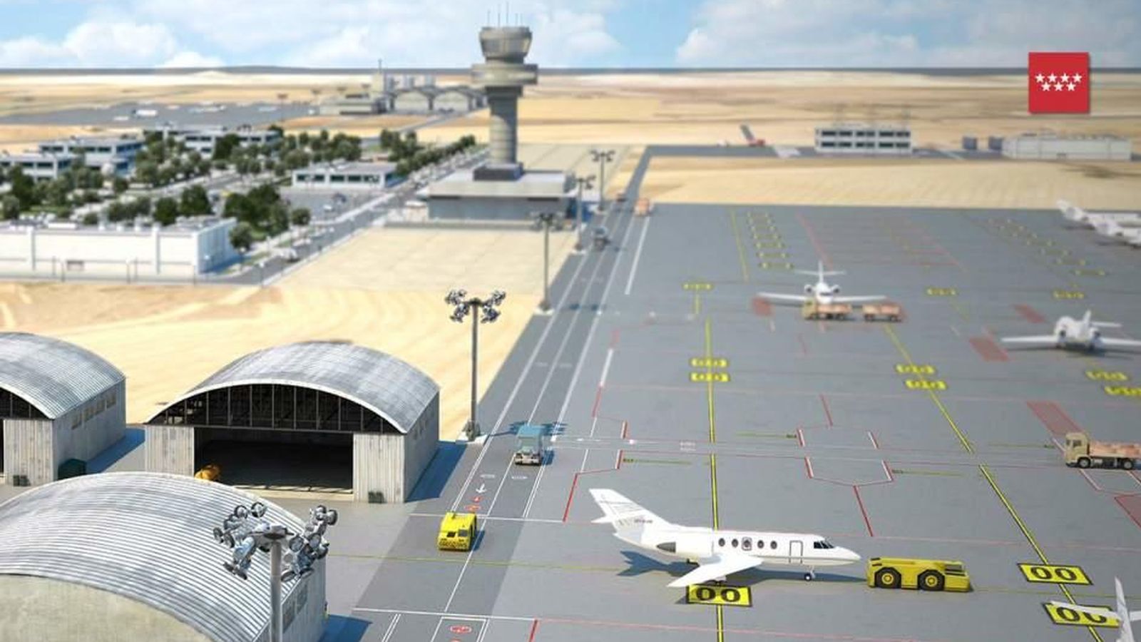 Foto: Simulación del aeródromo de El Álamo. (madrid.org)