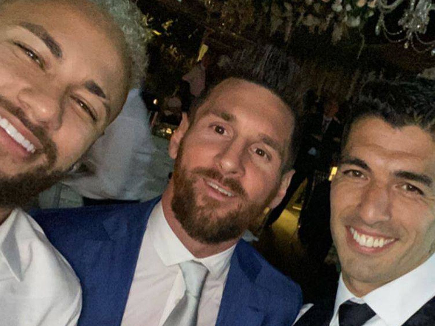 Neymar, Messi y Suárez juntos este jueves en Punta del Este (Uruguay). (Foto: Instagram/neymarjr)
