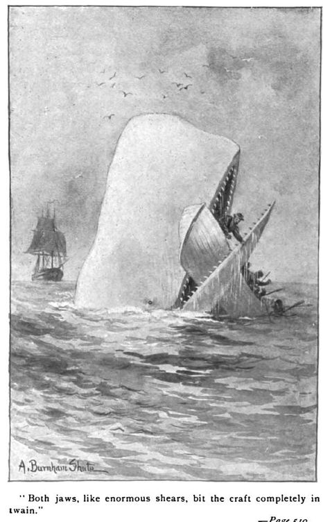 Ilustración de una edición temprana de 'Moby Dick'