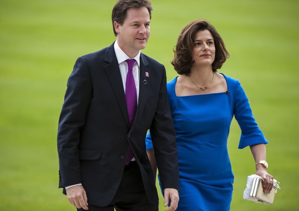 Foto: El viceprimer ministro británico Nick Clegg junto a su esposa, la española Miriam González (Gtres)