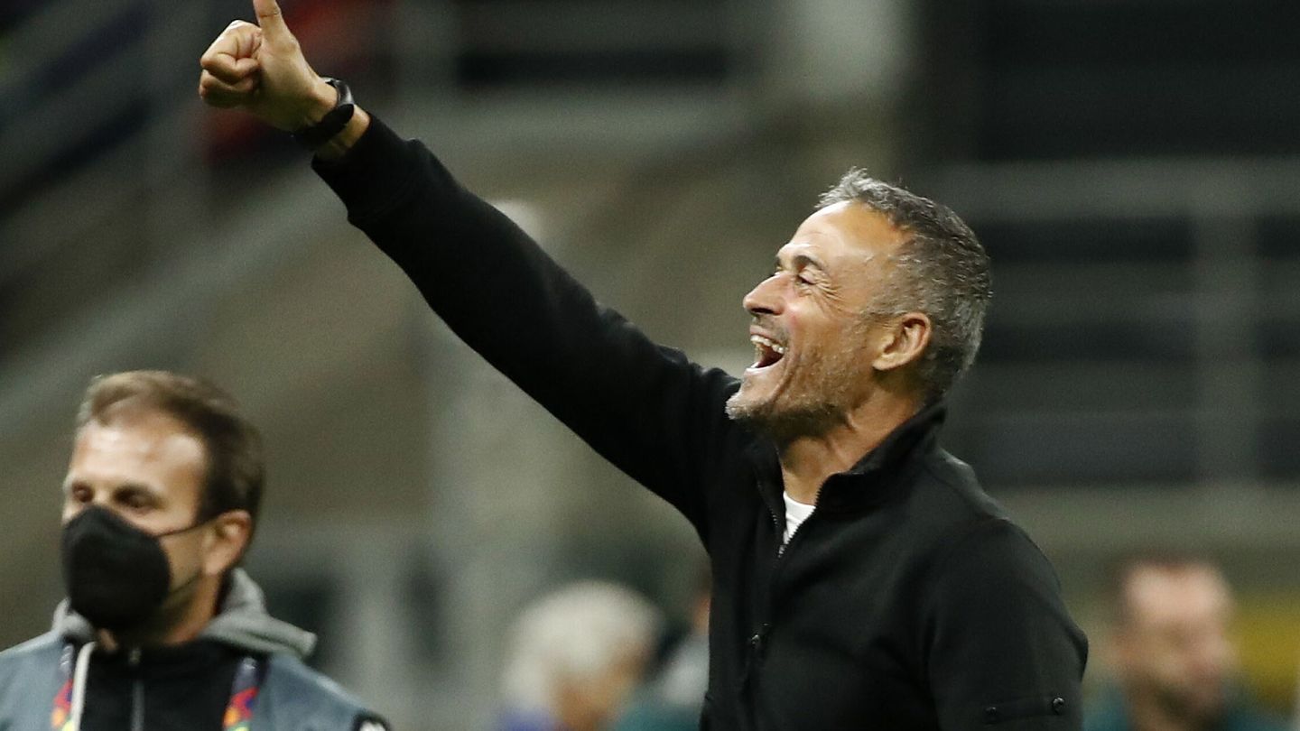 Luis Enrique, eufórico tras ganar a Italia. (Reuters)