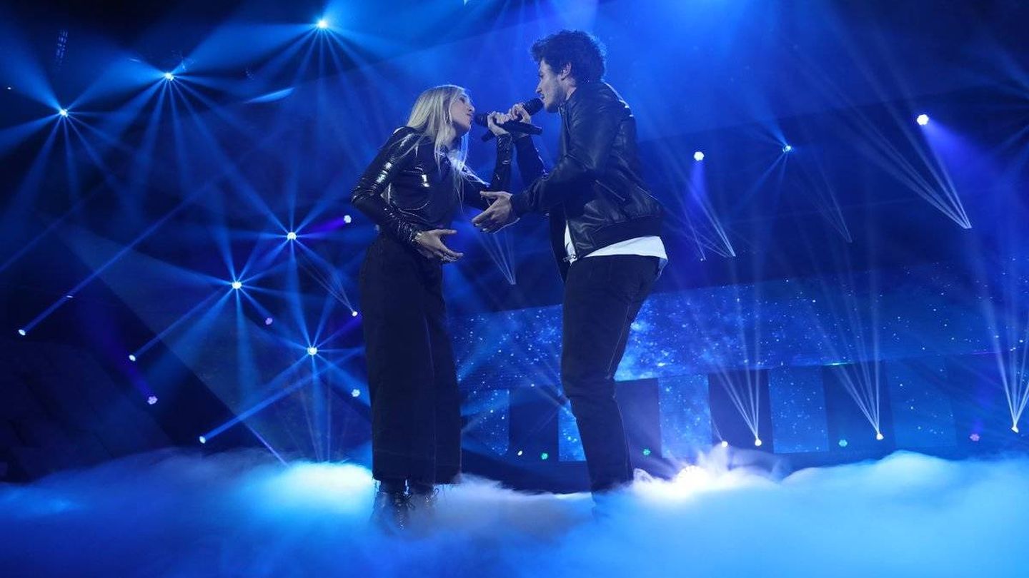 María y Miki, durante su actuación en 'OT 2018'. (TVE)