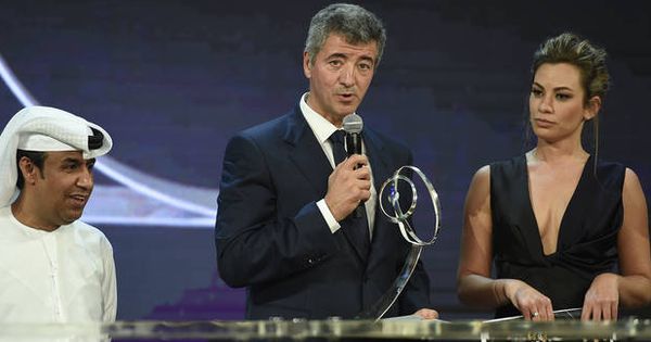 Foto: Miguel Ángel Gil, CEO del Atlético de Madrid, en una reciente entrega de premios en Dubái. (Reuters)