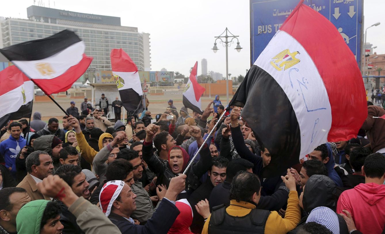 Aniversario de la Primavera Árabe en la plaza Tahrir de El Cairo. (EFE)