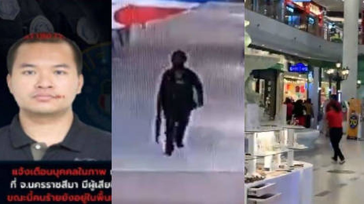 El soldado tailandés, de 32 años, que publicó fotografías y vídeos del ataque en las redes sociales. (Montaje: EC)