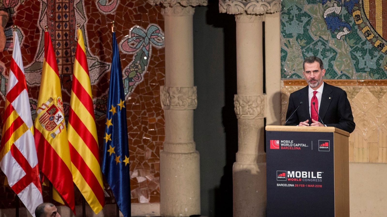 Foto: Felipe VI, en febrero de este año, en Barcelona en el Mobile World Congress. (EFE)