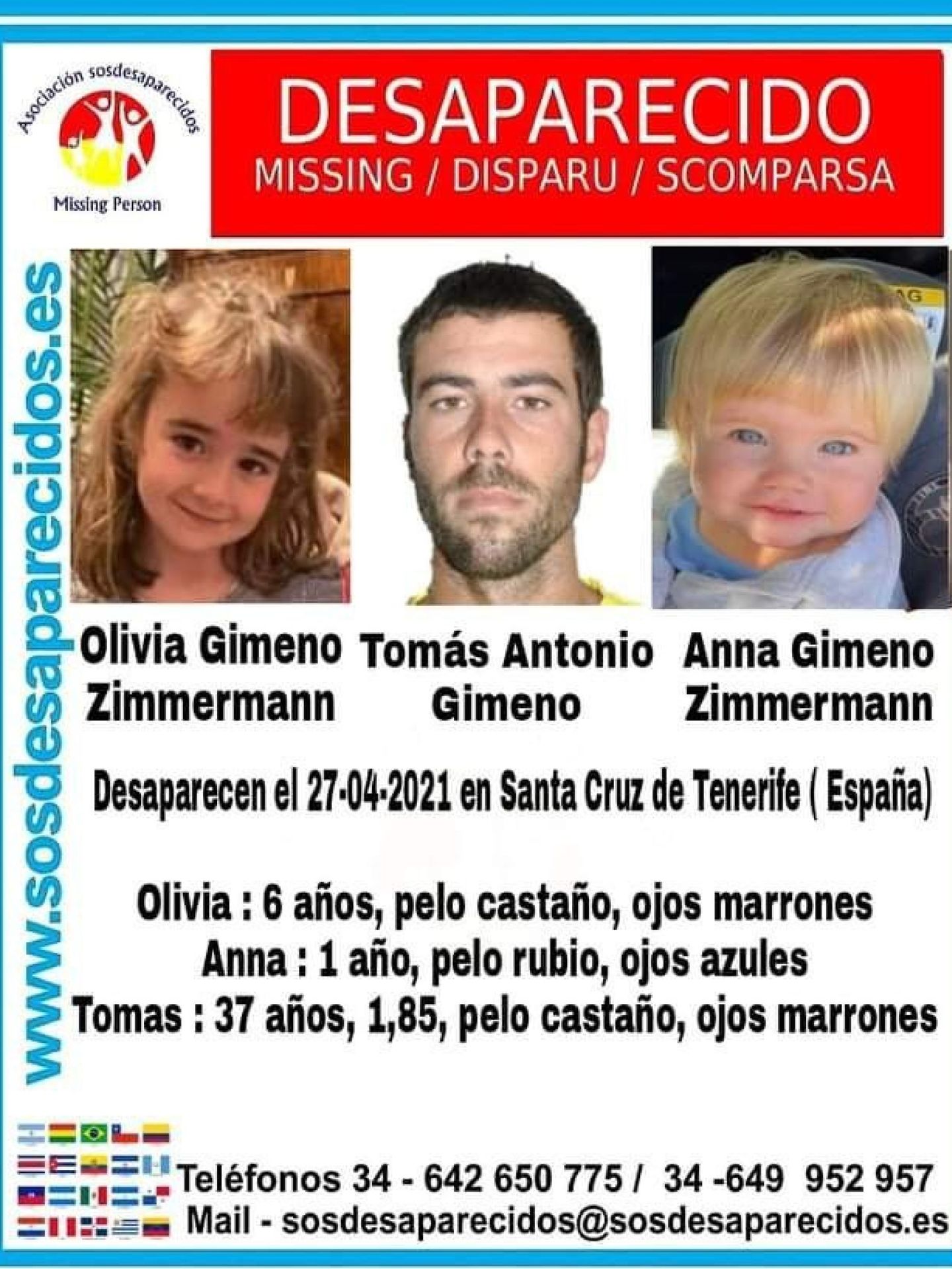 Cartel facilitado por la organización SOS Desaparecidos. (EFE)