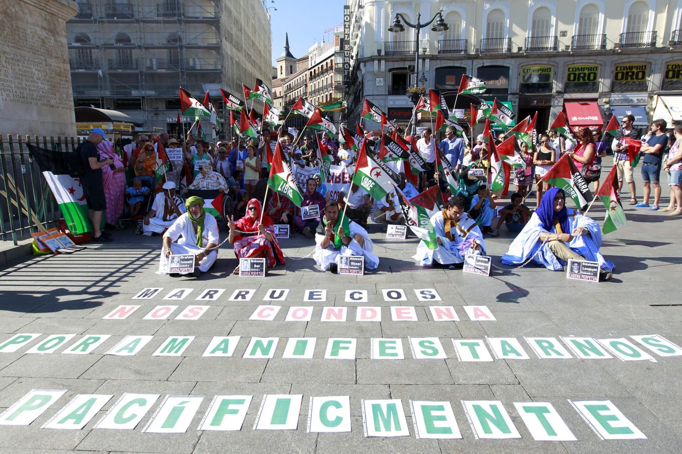 Manifestación en favor del pueblo saharaui en Madrid. (Efe)