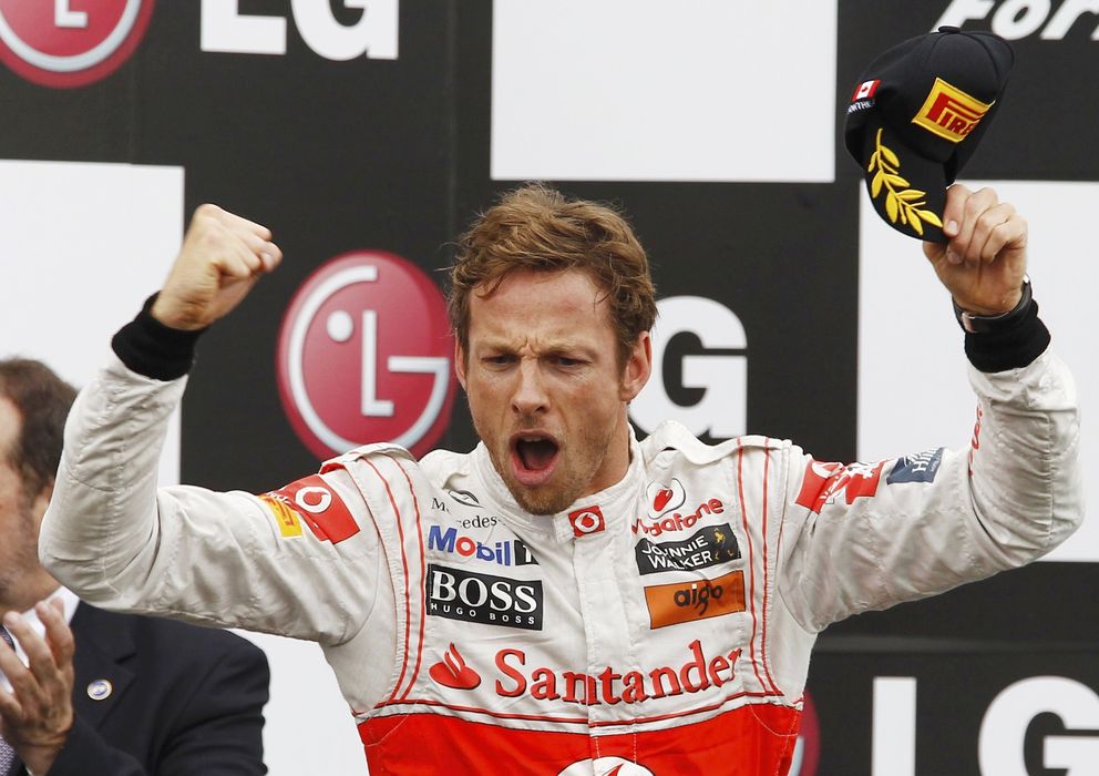 Foto: Jenson Button celebra la victoria en el Gran Premio de Canadá (Reuters).