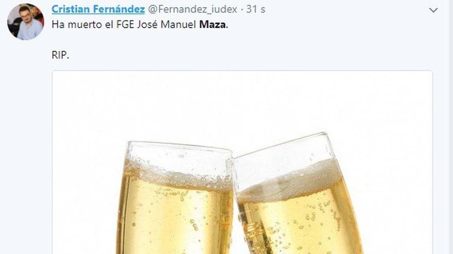 Tweet de Fernández ya eliminado de su cuenta personal.