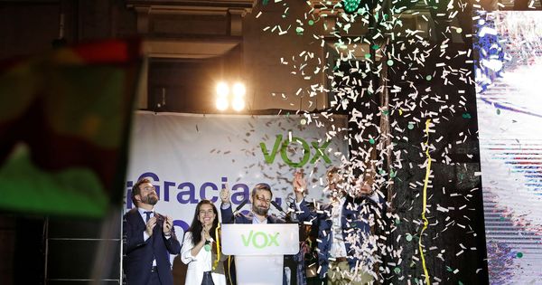 Foto: Santiago Abascal, en la sede de su partido, valora los resultados. (Reuters)