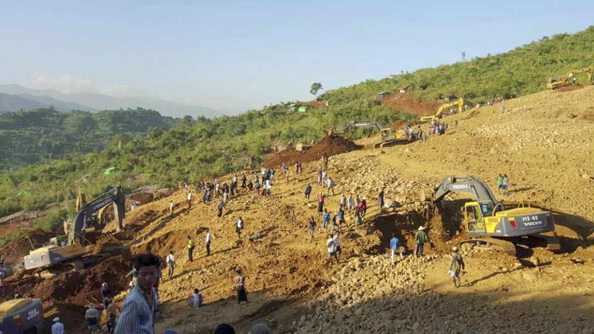 La avalancha en una mina de jade de Birmania deja al menos 104 muertos