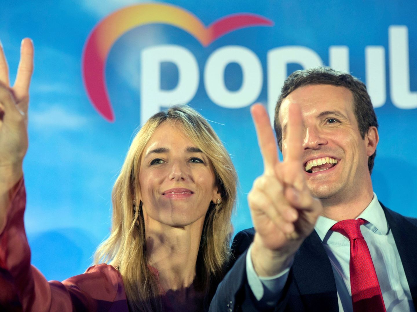El candidato del PP a la Moncloa, Pablo Casado, y la cabeza de lista al Congreso por Barcelona, Cayetana Álvarez de Toledo. (EFE)