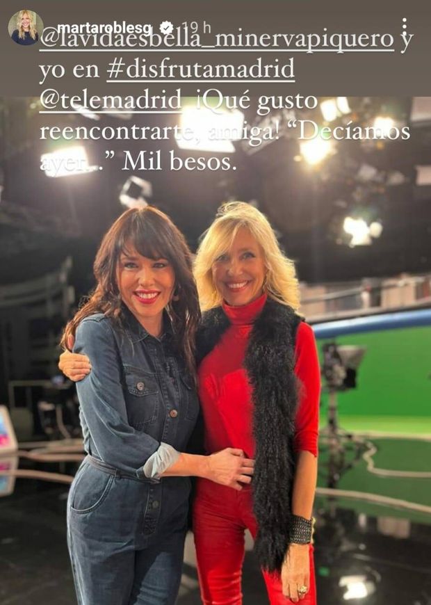 El encuentro de Minerva Piquero y Marta Robles. (Instagram/@martaroblesg)
