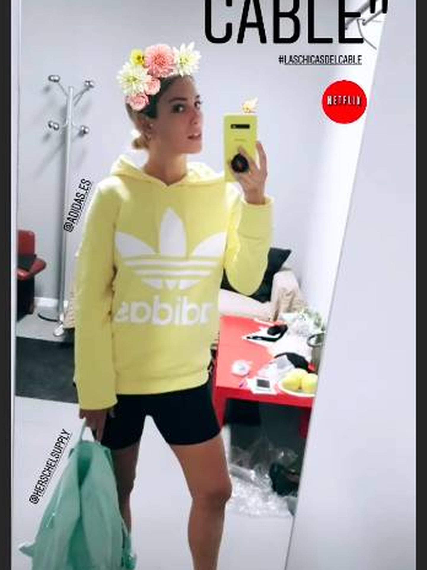 El look de Blanca Suárez con las mallas de ciclista. (Instagram)