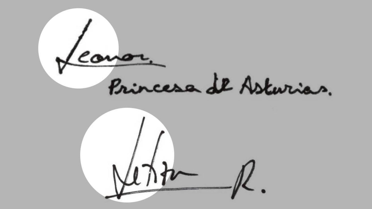  Las firmas de Leonor y Letizia. 