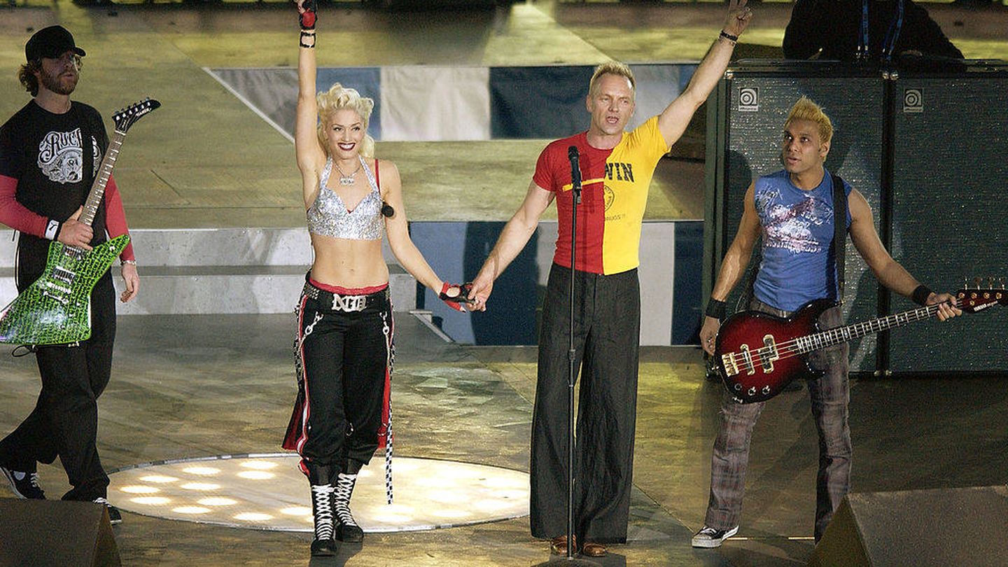 Gwen Stefani, en la Super Bowl. (Getty)