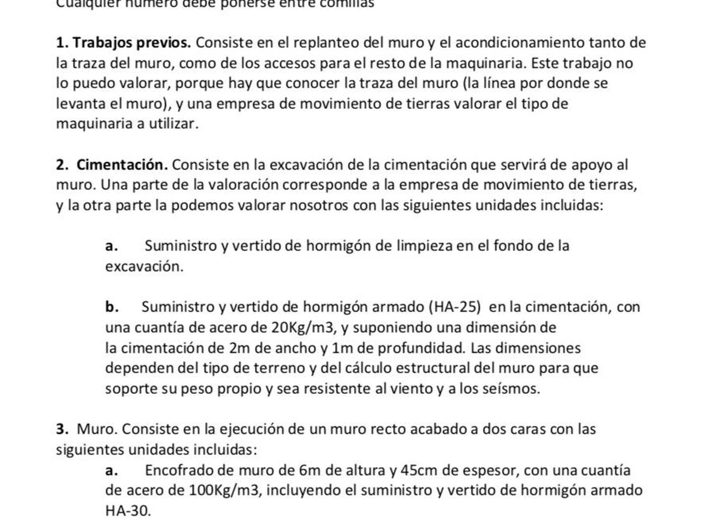 Cálculos básicos de la empresa Galodasa con sede en Melilla para la construcción de un muro en la frontera. Pinche en la imagen para leerlo en detalle
