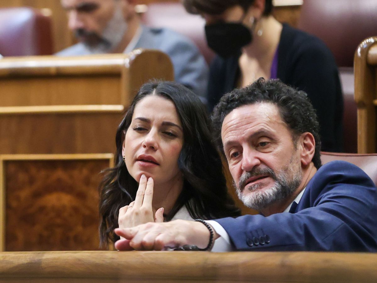 Foto: La líder de Ciudadanos, Inés Arrimadas y el portavoz adjunto del grupo parlamentario, Edmundo Bal, en el Congreso. (EFE/Kiko Huesca)