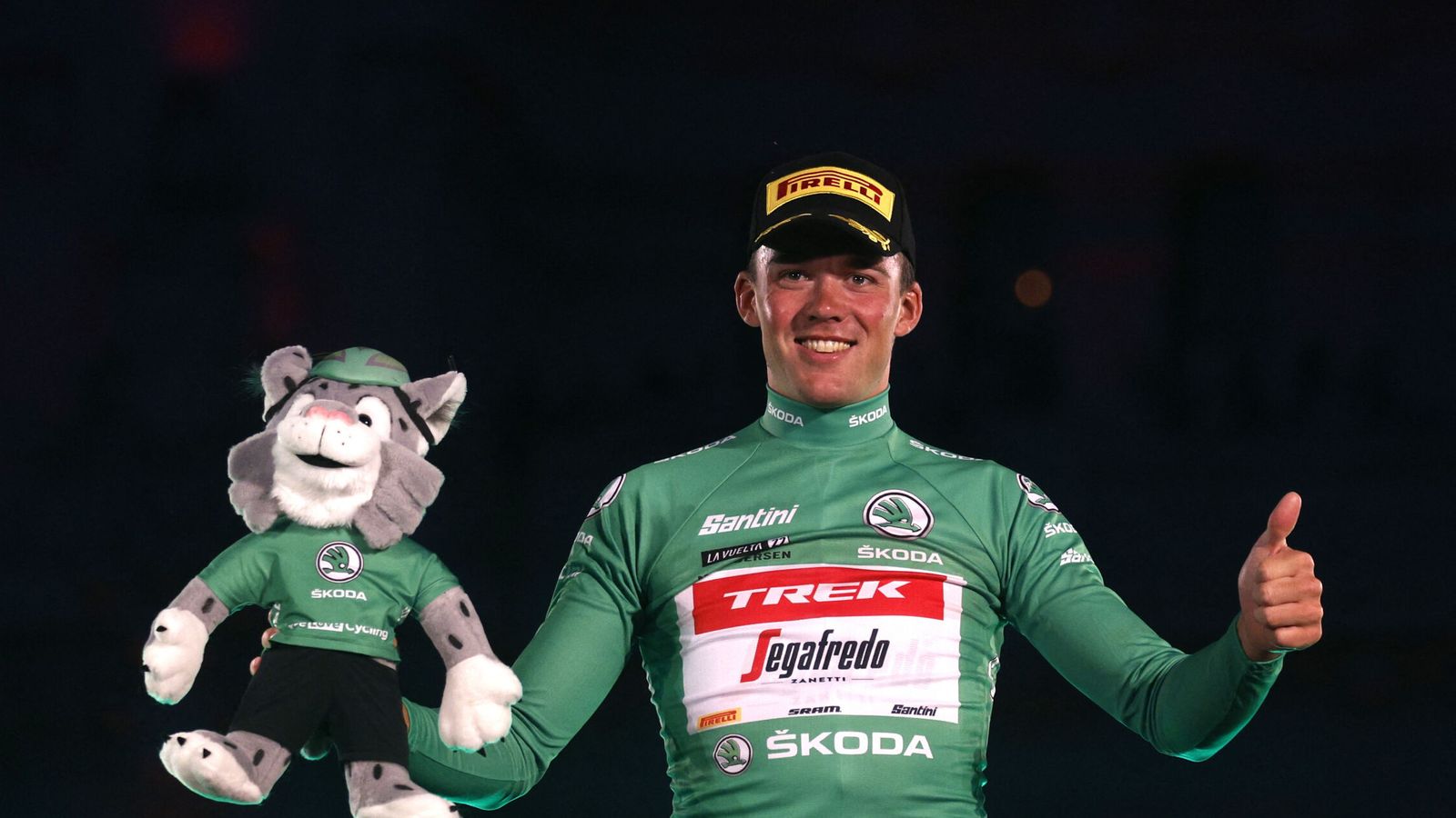 Mads Pedersen, al concluir la Vuelta. (Reuters/Susana Vera)