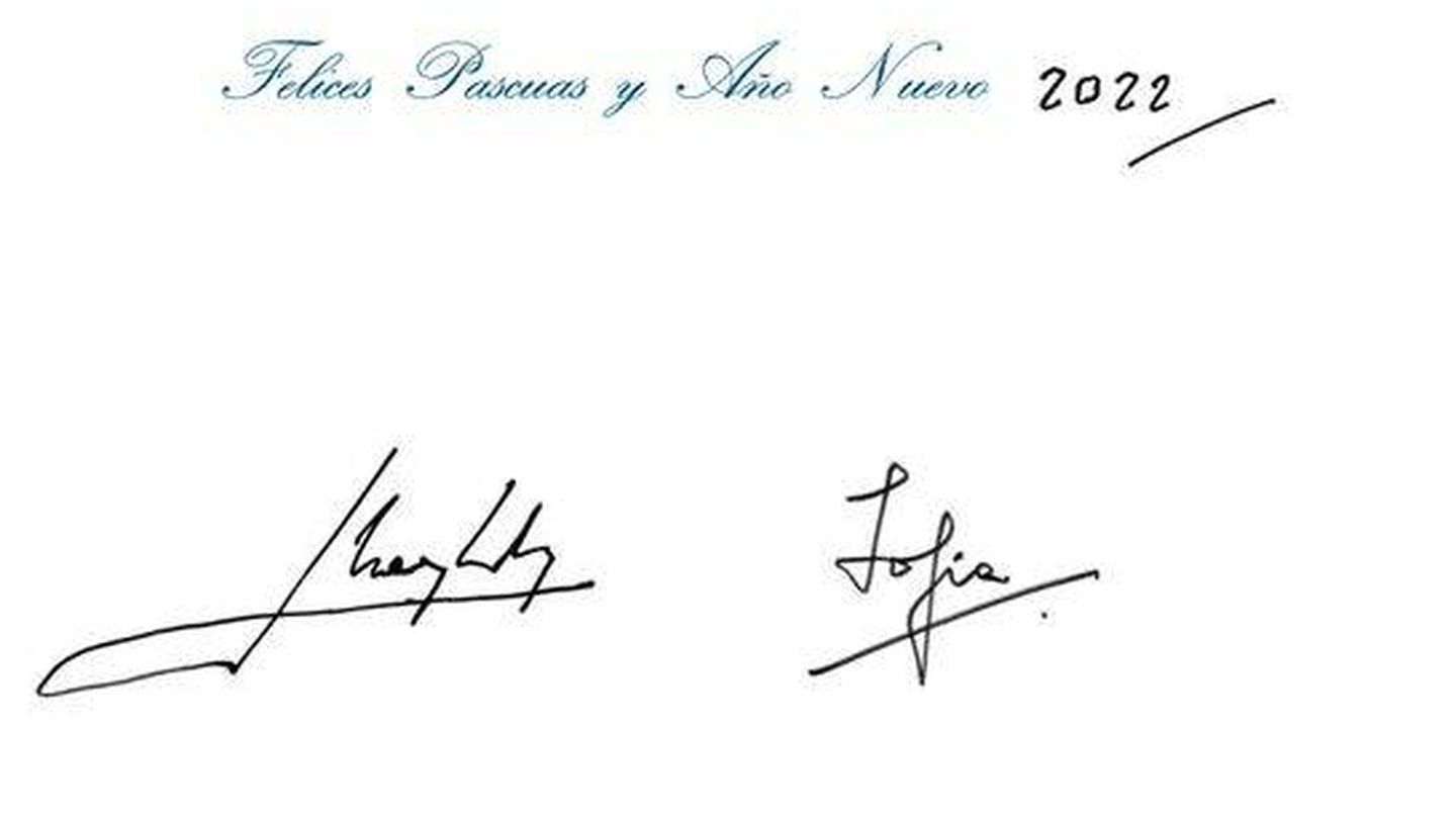 Detalle de la dedicatoria y las firmas de don Juan Carlos y Sofía. (Casa Real)