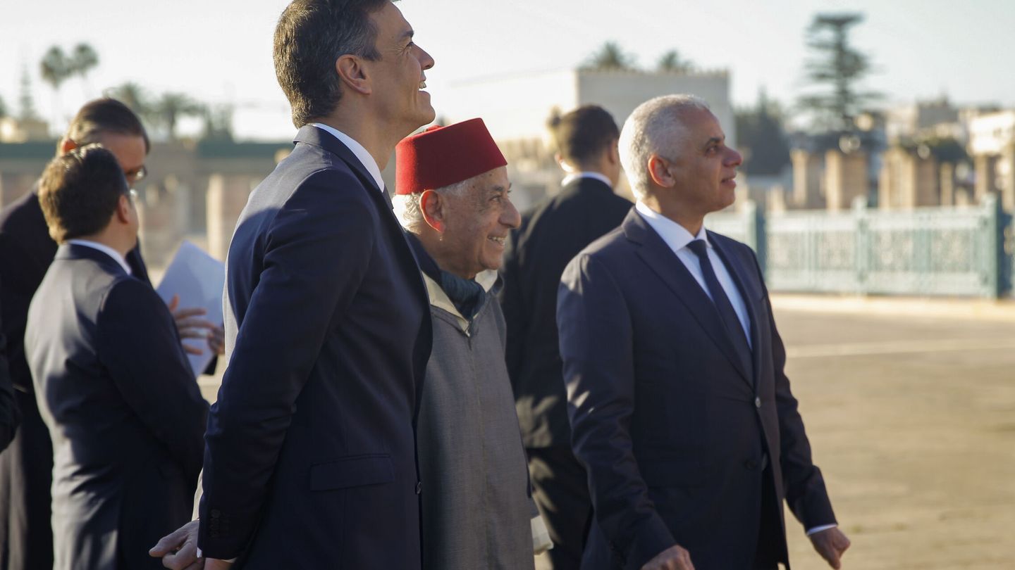 Sánchez, el pasado febrero en viaje oficial a Marruecos. (EFE/Mohamed Siali)