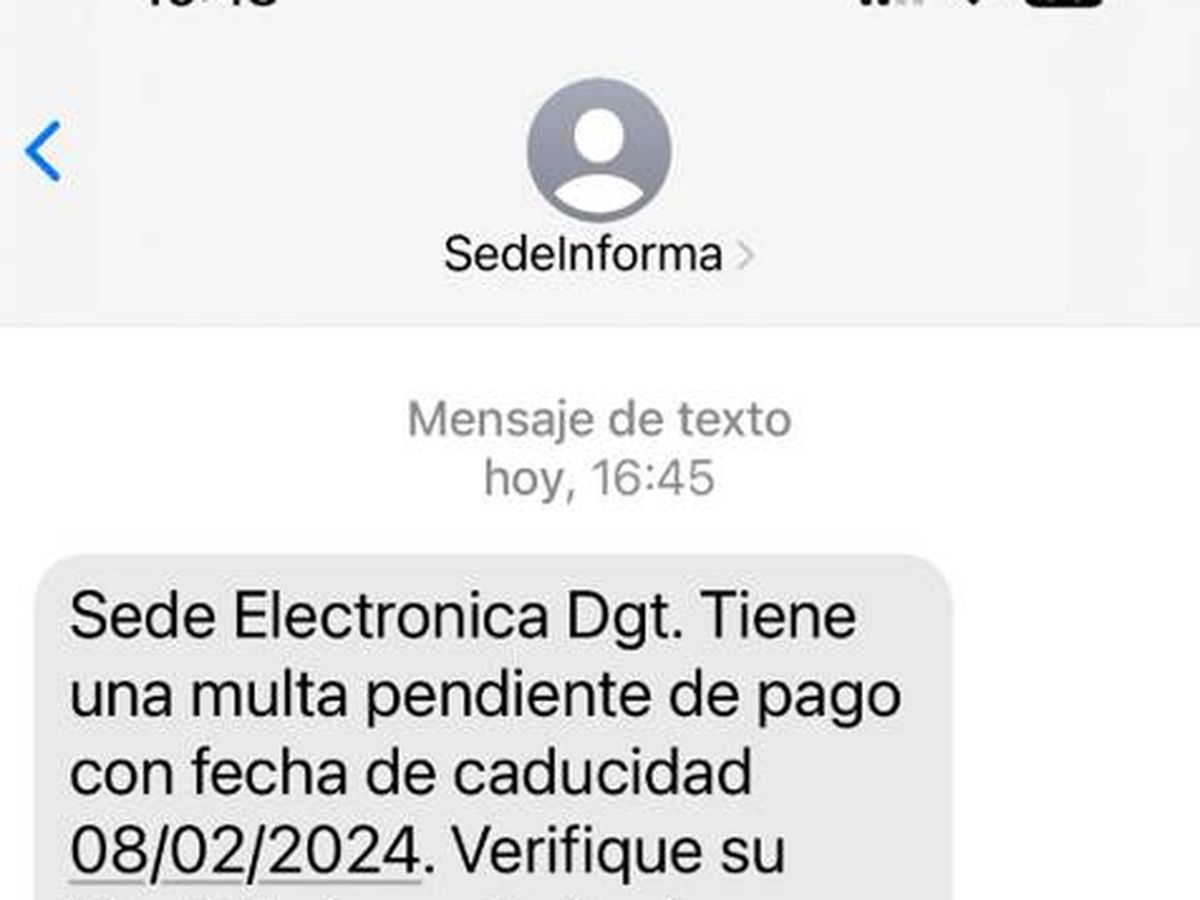 Foto: Cuidado si recibes este SMS de la DGT para pagar una multa: así te quieren robar tus datos (Incibe.es)