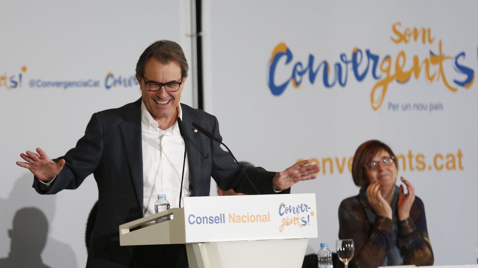 Foto: Artur Mas, en su último discurso como presidente de la Generalitat ante el Consell Nacional de CDC. (EFE)