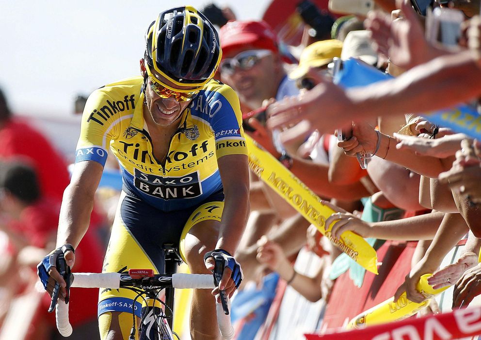 Foto: Contador dio una muy buena imagen en la primera llegada en alto (EFE)