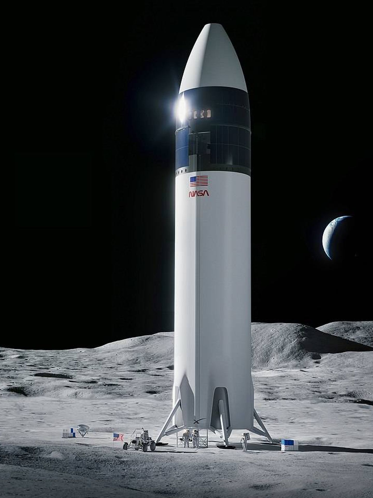 La variante de aterrizaje lunar del Starship que se usará en las misiones Artemis de la NASA (SpaceX)