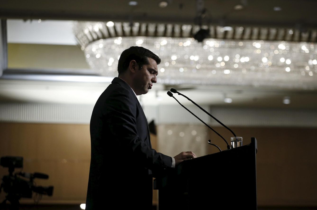 El primer ministro griego, Alexis Tsipras, durante una conferencia sobre economía celebrada en Atenas (Reuters).