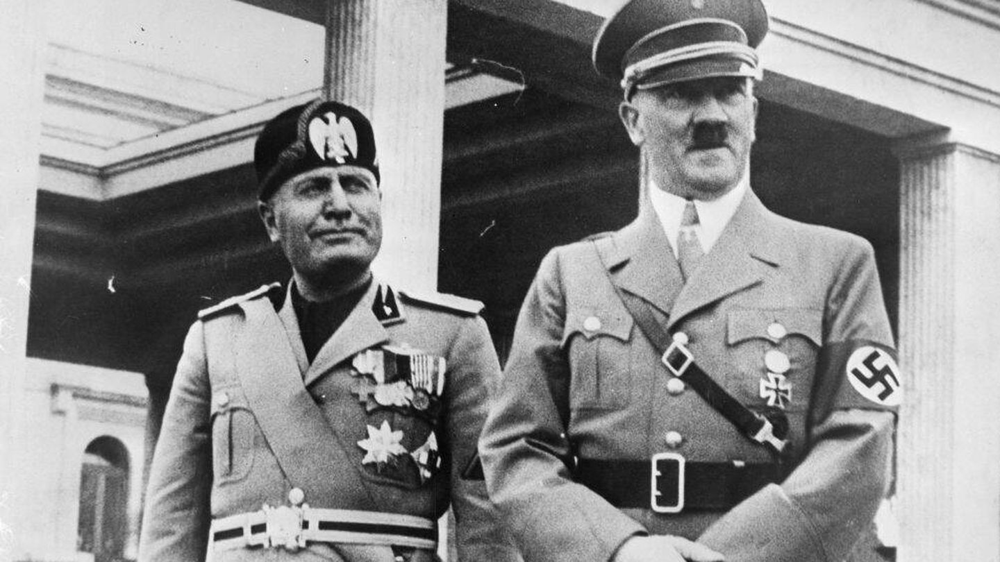 Mussolini y Hitler. (Getty)