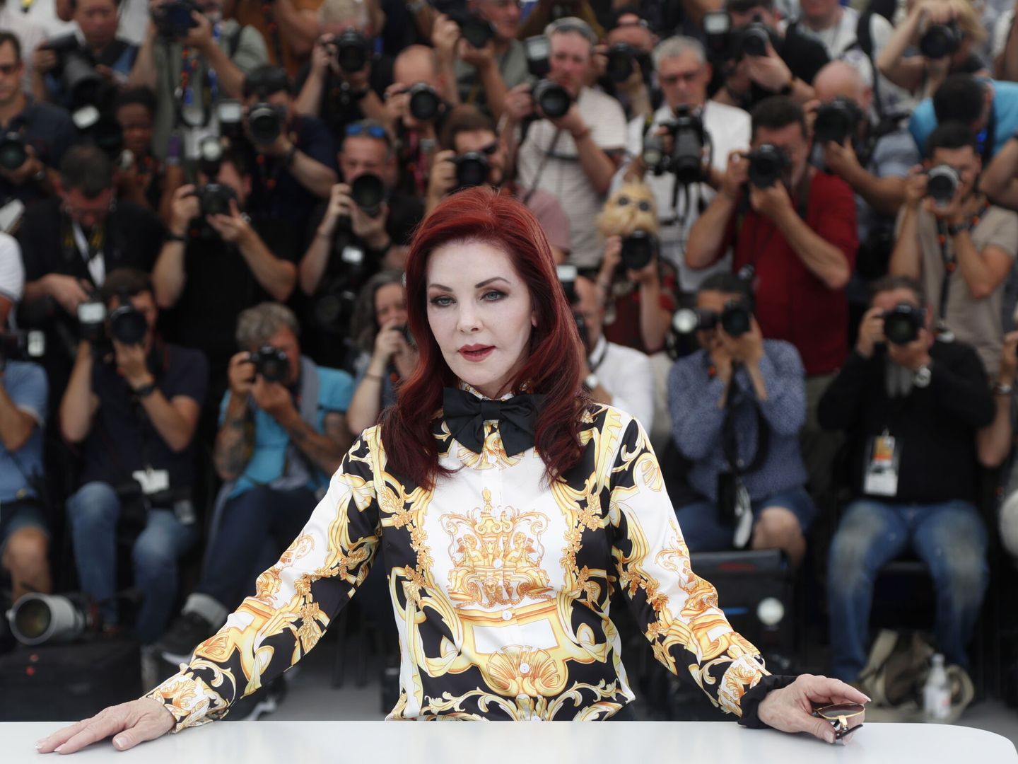 Priscilla Presley, en la presentación del filme 'Elvis' en el Festival de Cannes 2022. (EFE/EPA/Guillaume Horcajuelo)