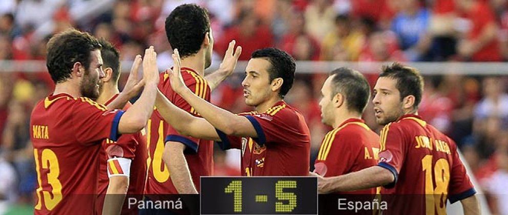 Foto: España golea a Panamá y demuestra que para la campeona no existen partidos amistosos