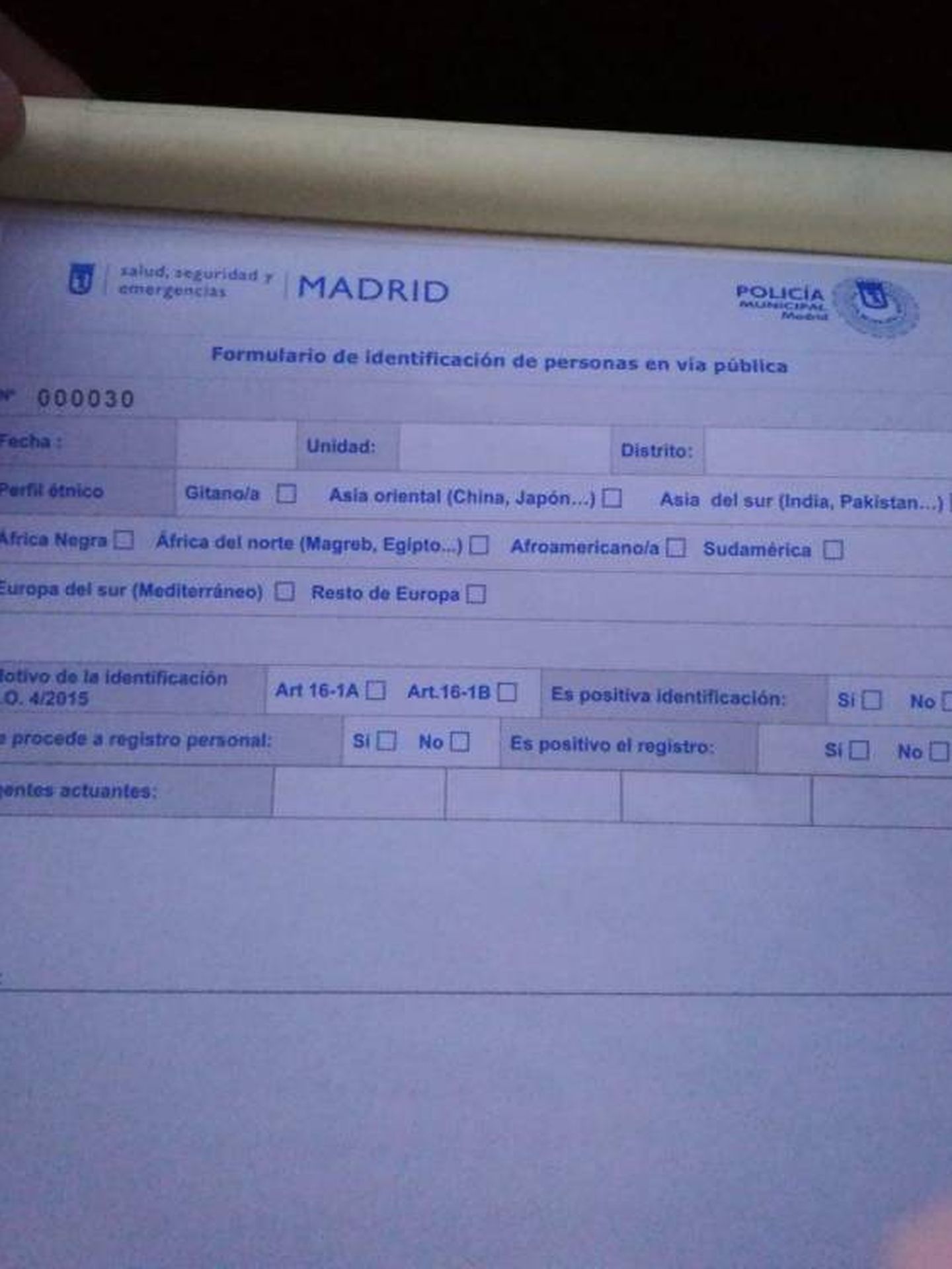 Pinche para ver el formulario utilizado por la Policía Municipal. (EC)