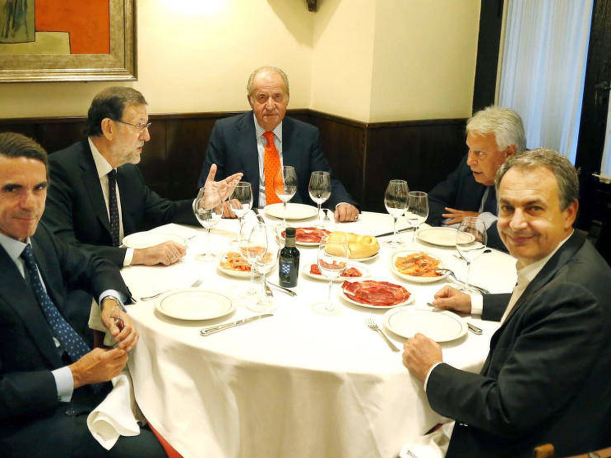 Foto: José María Aznar, Mariano Rajoy, Juan Carlos de Borbón, Felipe González y José Luis Rodríguez Zapatero. (EFE)