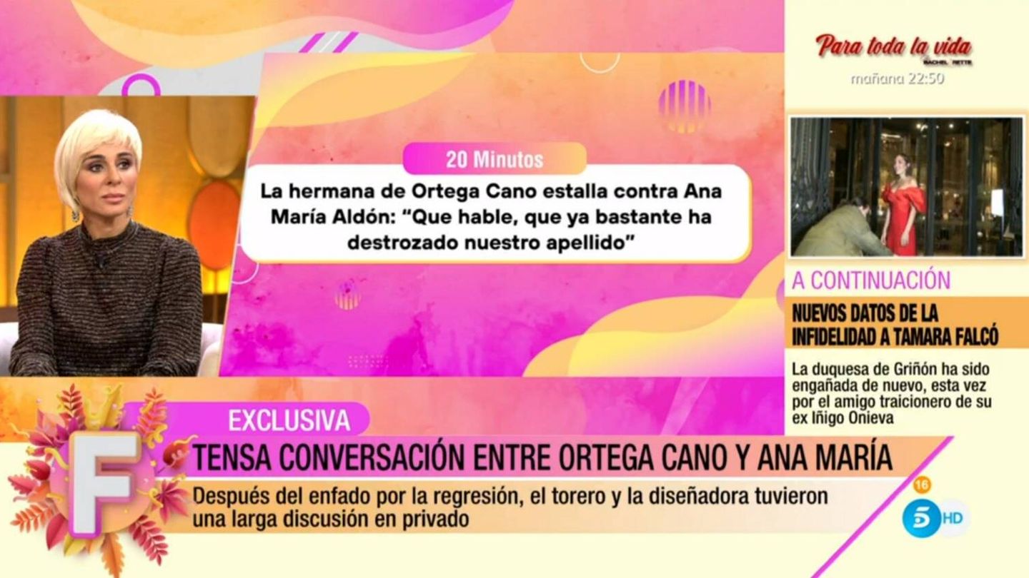 Ana María Aldón en 'Fiesta'. (Mediaset España)