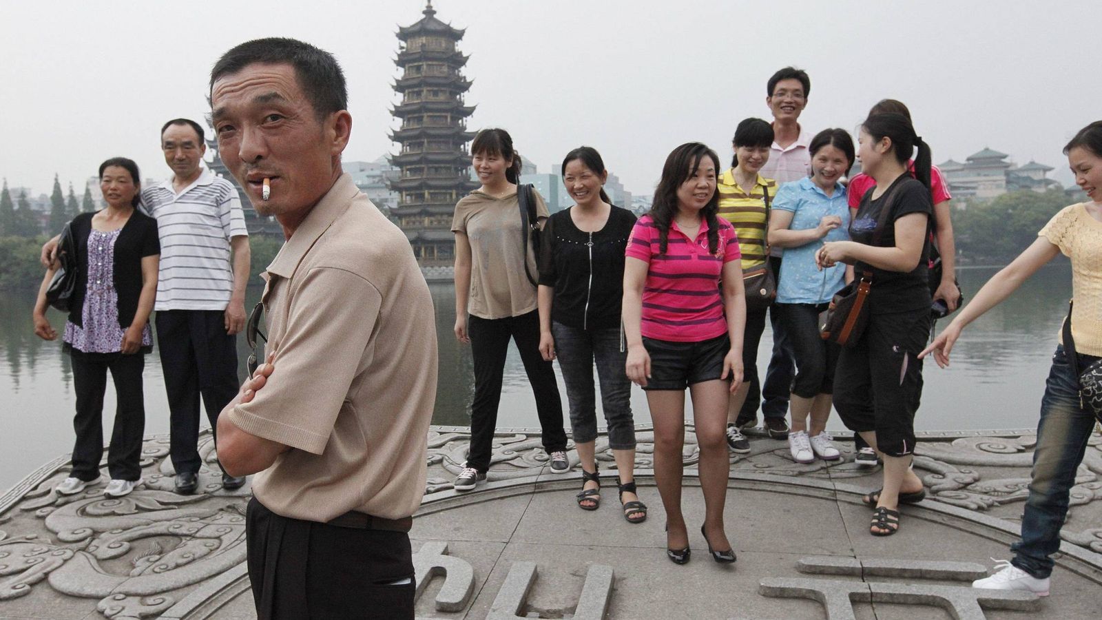 Foto: Un grupo de turistas chinos en Guilin (Efe).