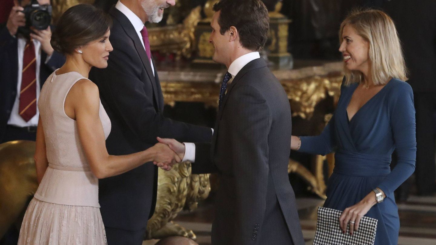 Isabel, en la recepción en el Palacio Real en 2018. (EFE)