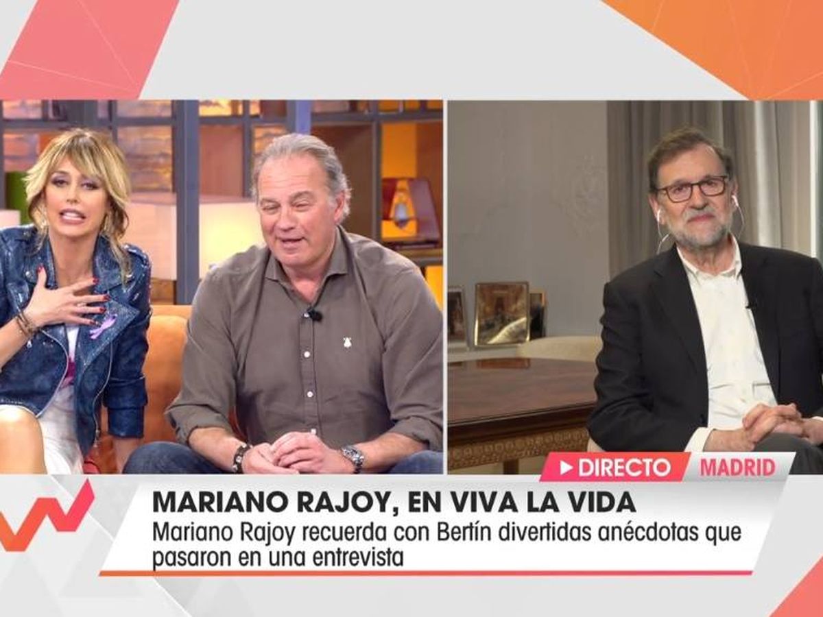 Foto: Emma García, Bertín y Rajoy, en 'Viva la vida'. (Telecinco).
