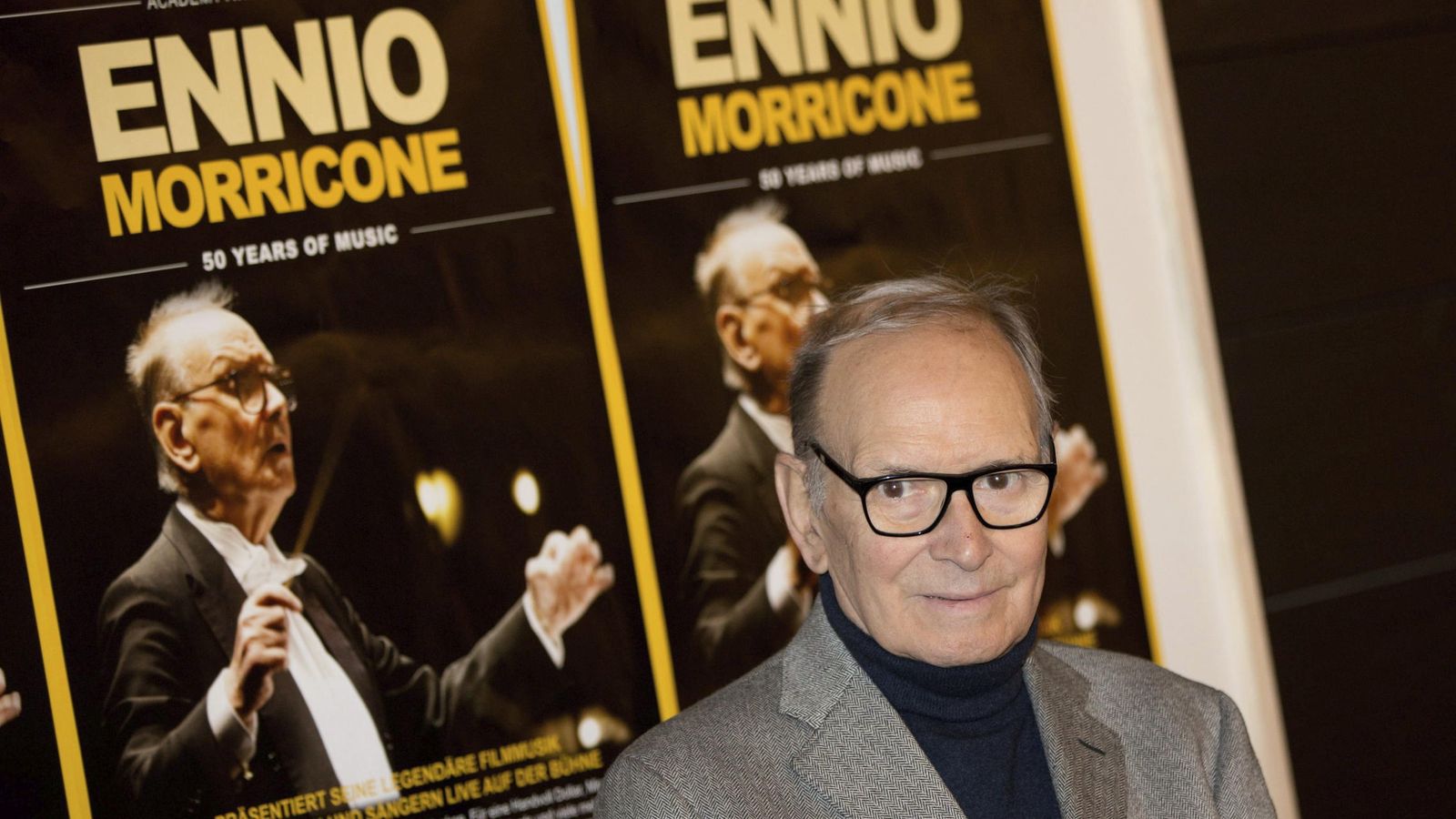 Foto: Ennio Morricone posa en 2013 con motivo de su gira '50 años de música'