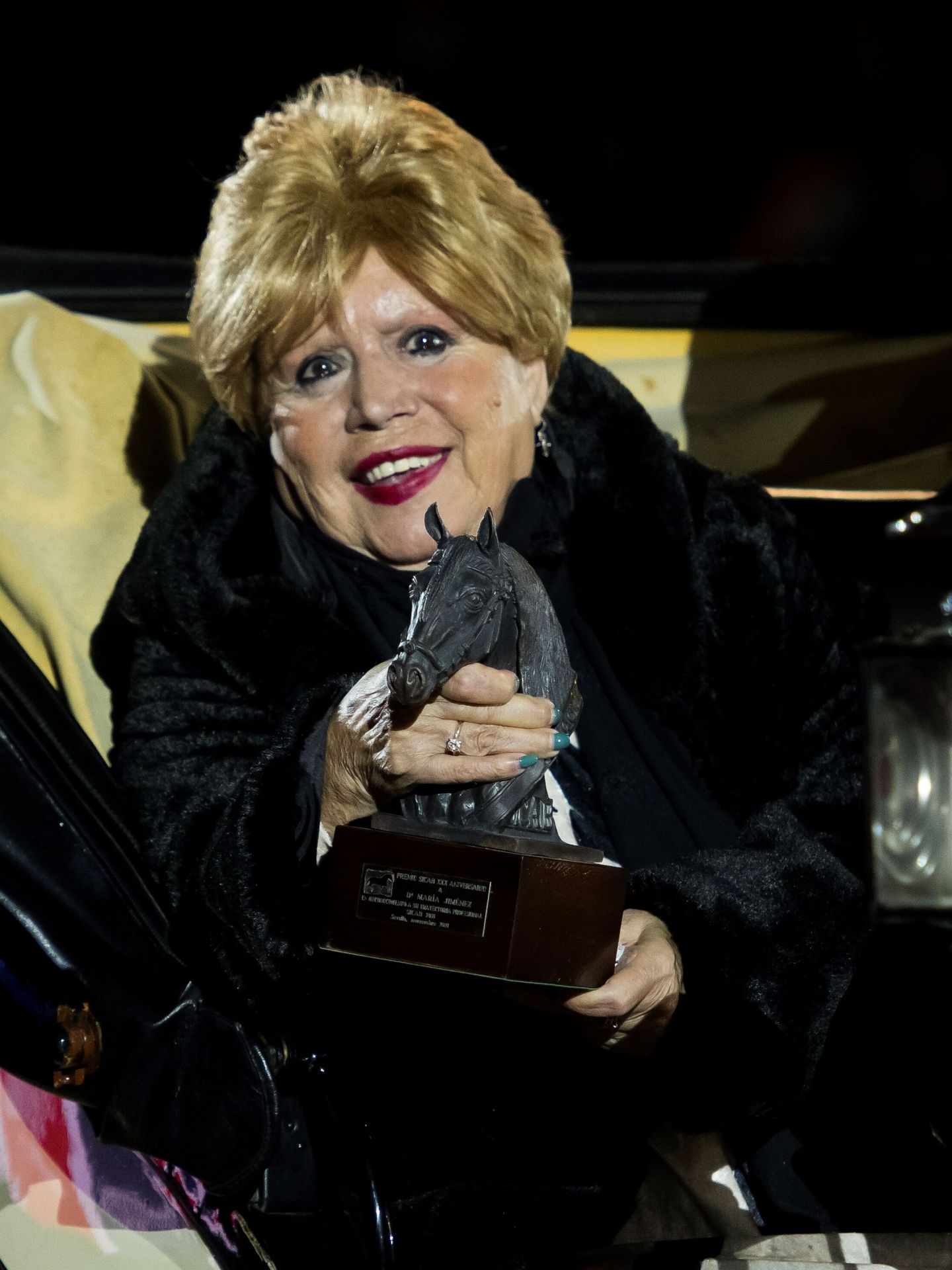 María Jiménez ha recibido uno de los premios Pura Raza Española en el SICAB 2021. (EFE/Raúl Caro). 