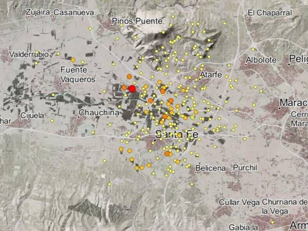 Foto: Todos los terremotos registrados en Granada desde el mes de diciembre. (IGN)