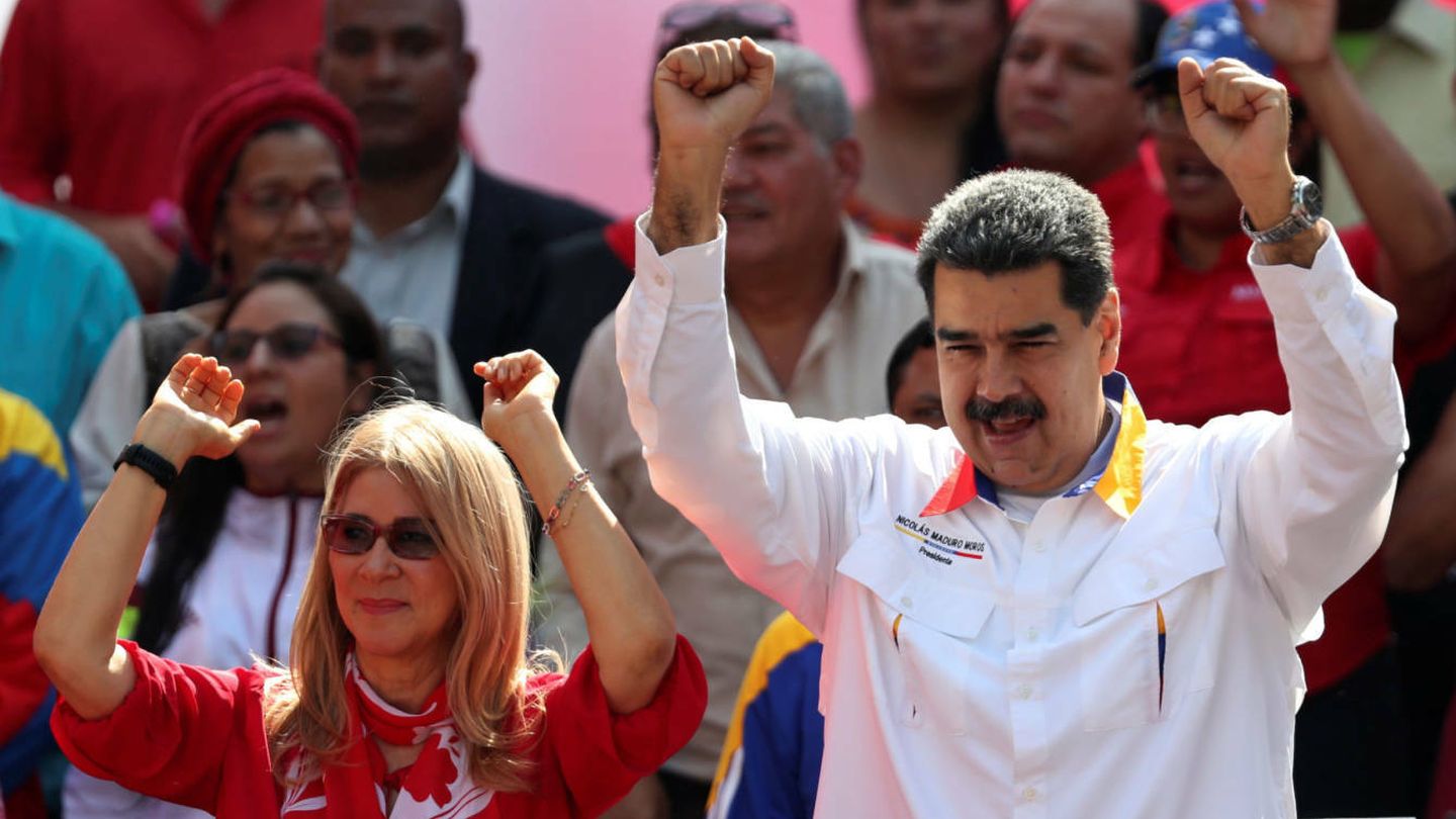 El matrimoniio Nicolás Maduro y Cilia Flores en un acto reciente de apoyo popular a su Gobierno.(Reuters)