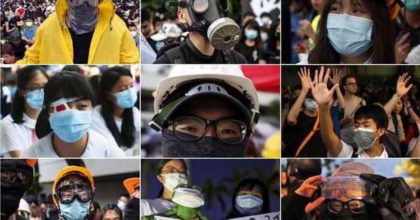 Foto: Máscaras en las protestas de Hong Kong. (EFE)
