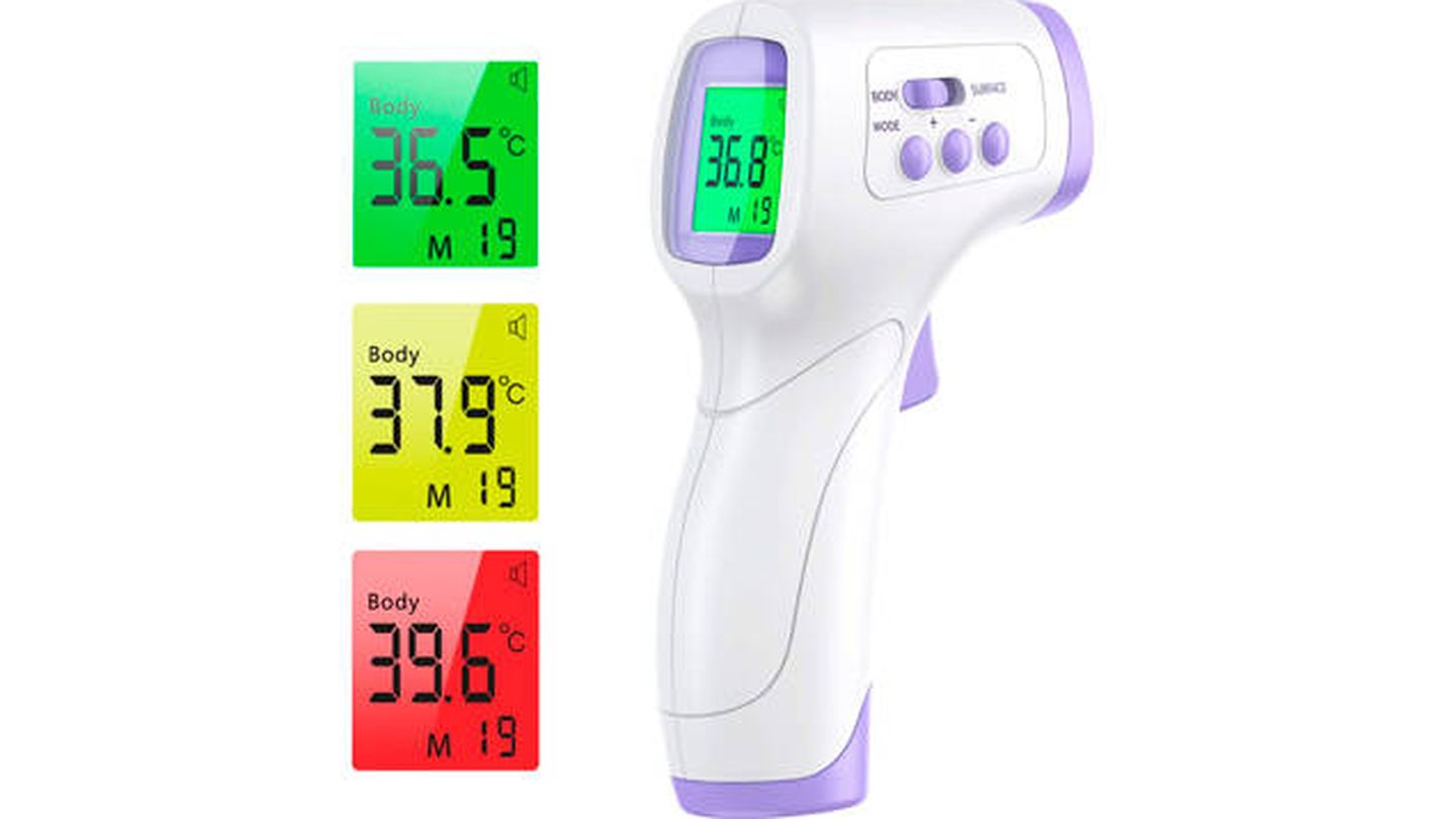 Los termómetros infrarrojos digitales para detectar la temperatura en la  frente