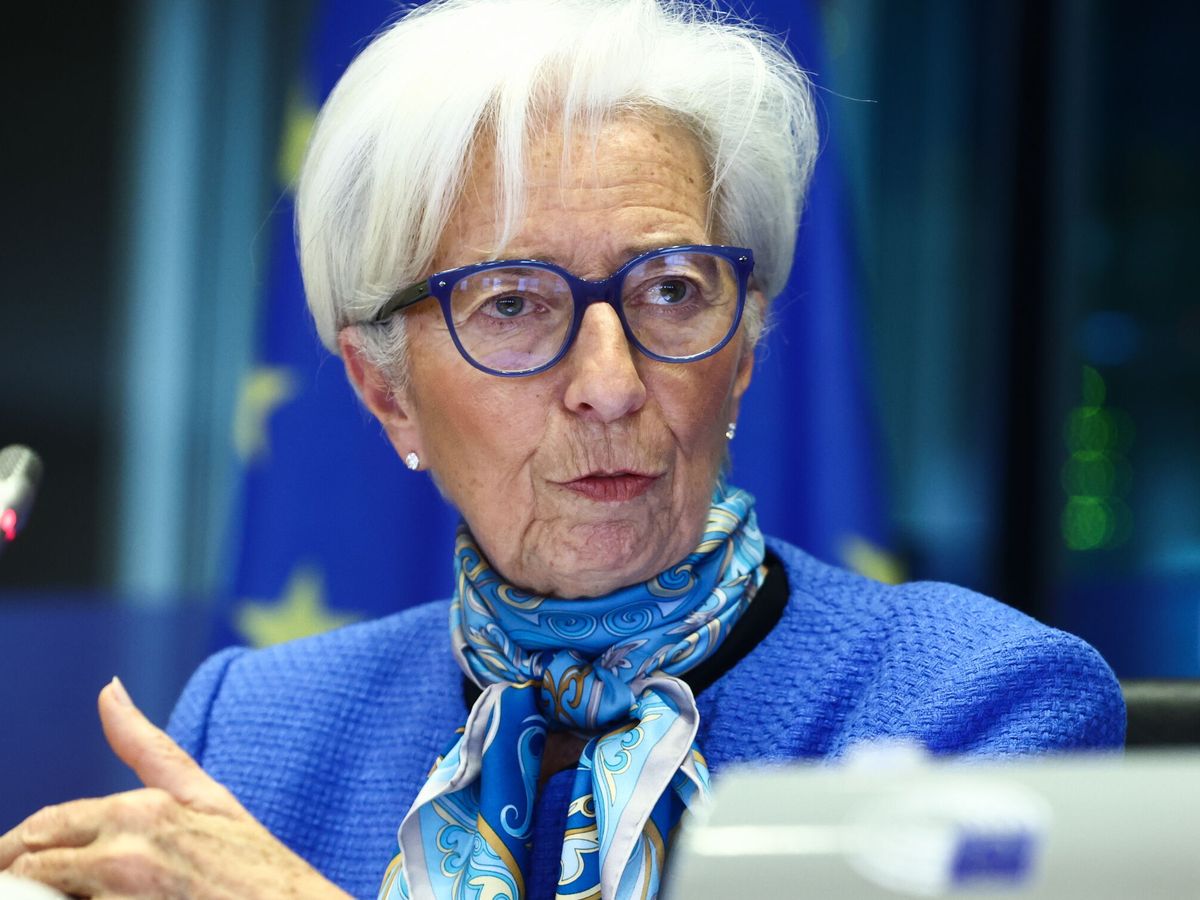 Foto: La presidenta del BCE, Christine Lagarde, durante su comparecencia en el Europarlamento. (EFE/Stephanie Lecocq)