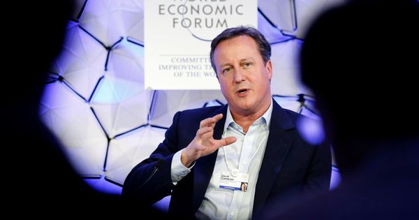 Foto: El ex primer ministro británico David Cameron, en el Foro de Davos 2018. (EFE)
