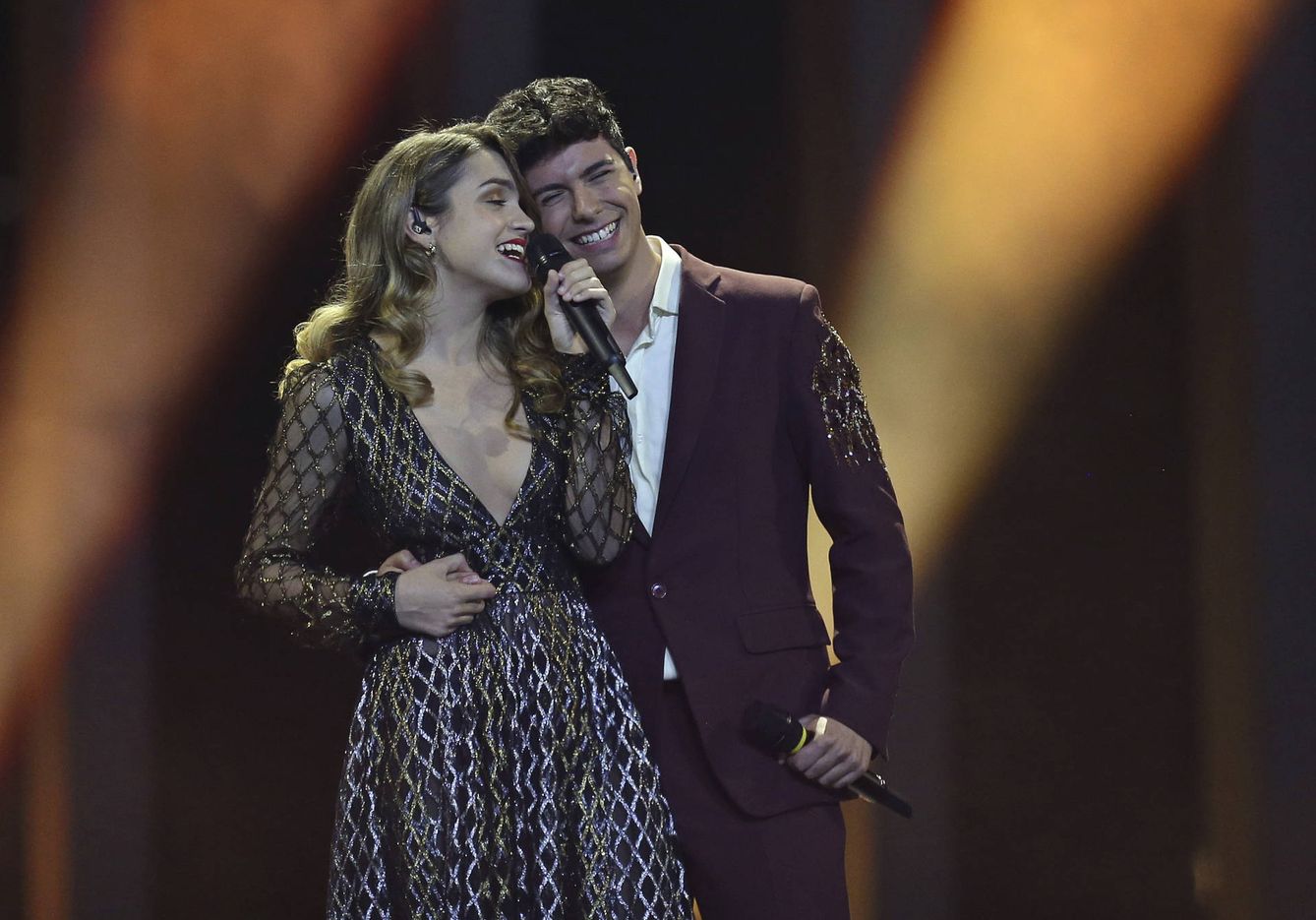 Amaia y Alfred, durante su actuación en la gran final de Eurovisión 2018. (Gtres)