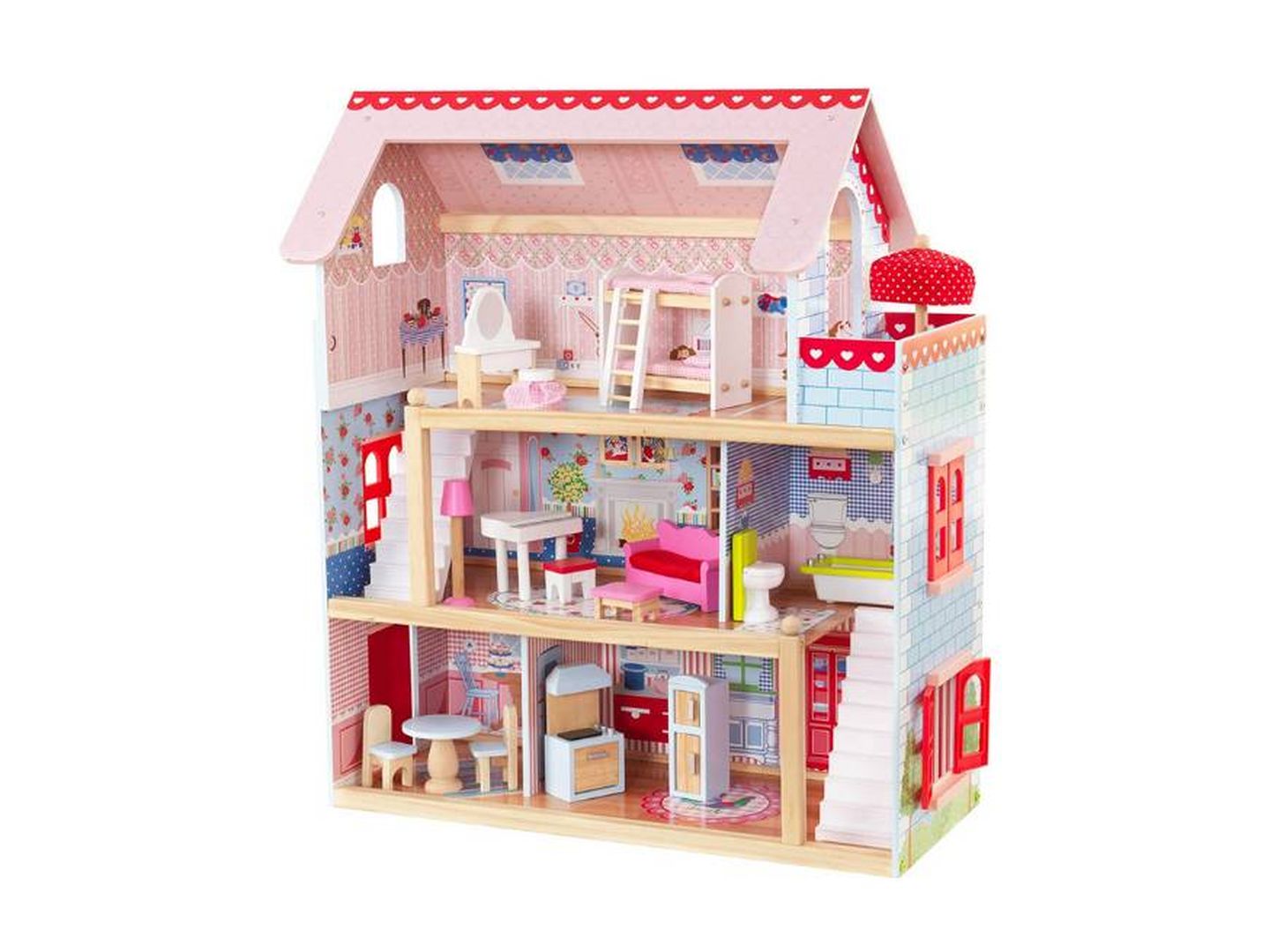 Casa para muñecas de madera con muebles y accesorios KidKraft
